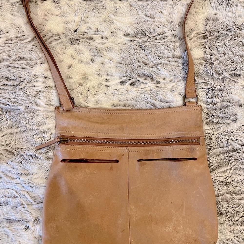 Margot Beige Leather Shoulder Bag